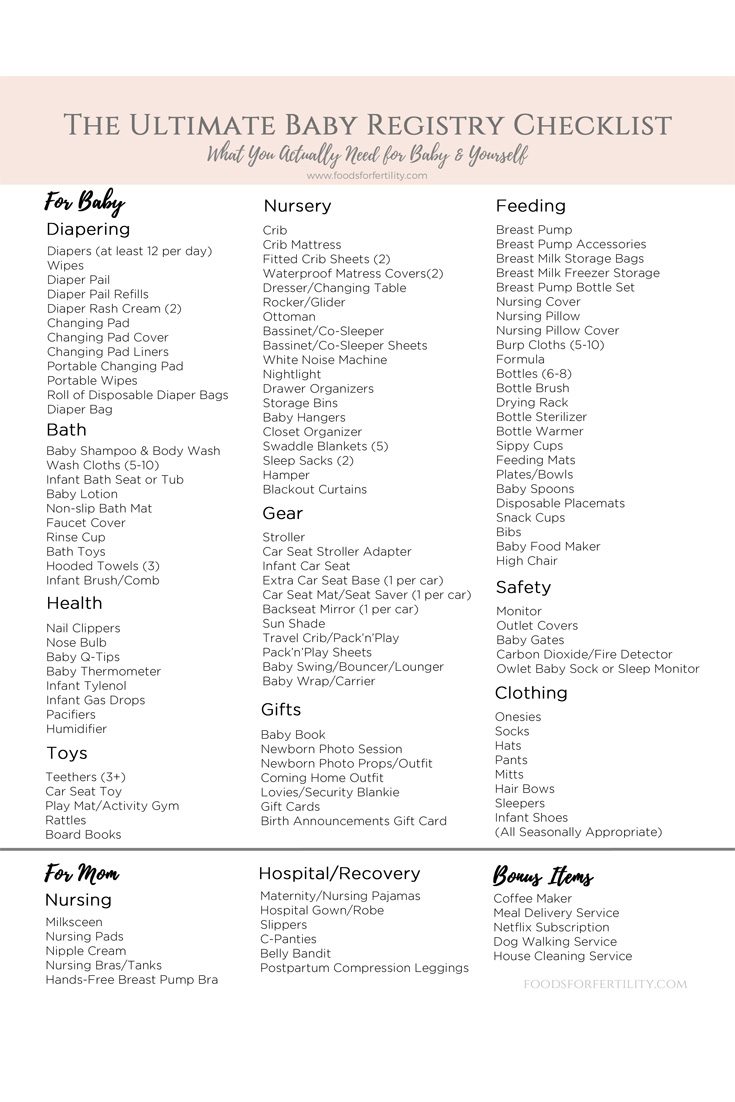 the-ultimate-baby-registry-checklist-free-printable-baby-registry-checklist-foods-for-fertility