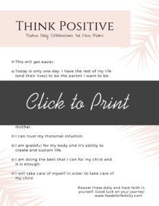 Click to Print Printable Positive Affirmations for New Moms